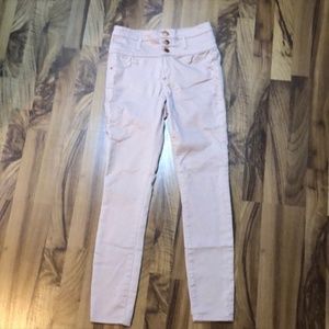 Refuge by Charlotte Russe  High Rise Skinny Pastel Pink Stretch Jeans